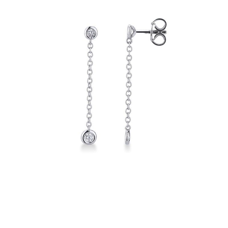 Boucles d'oreilles en or 750 diamants, cm 2,5