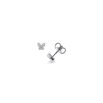 Boucles d’oreilles papillon en or blanc 18k avec diamants