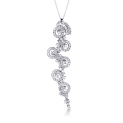 Collier avec pendentif en or blanc 18 ct serti de diamants