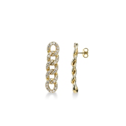 Boucles d'oreilles en or jaune 18k et diamants