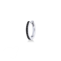 Mono Créole en or blanc 18k avec diamants noirs