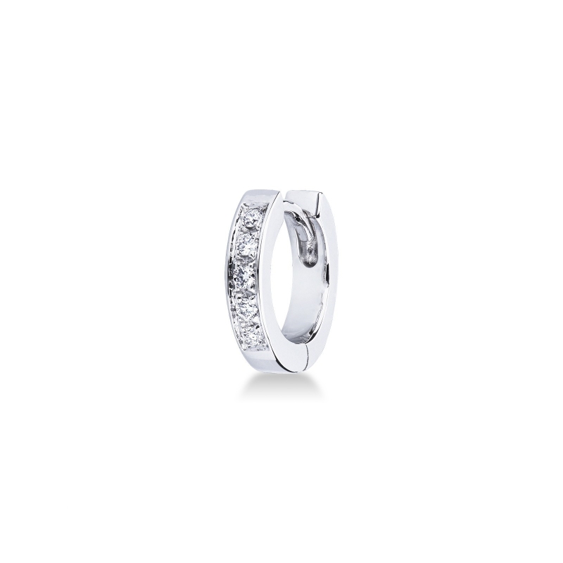 Créole unique avec diamants en or blanc 18 carats 