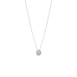Collier avec Pendentif Illusion en Or Blanc 18k et Diamants