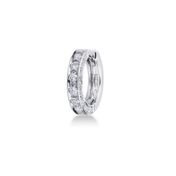 Créole unique en or blanc 18 ct avec diamants