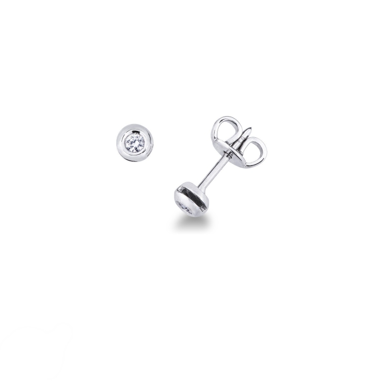 Boucles d'oreilles or blanc 18k et diamants 
