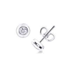 Puces d'oreilles en diamant 0.20 ct or blanc 750