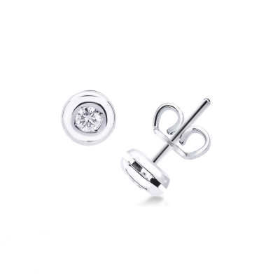 Puces d'oreilles en diamant 0.20 ct or blanc 750