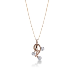 Collier en or blanc 18k avec trilogy fleur en diamants