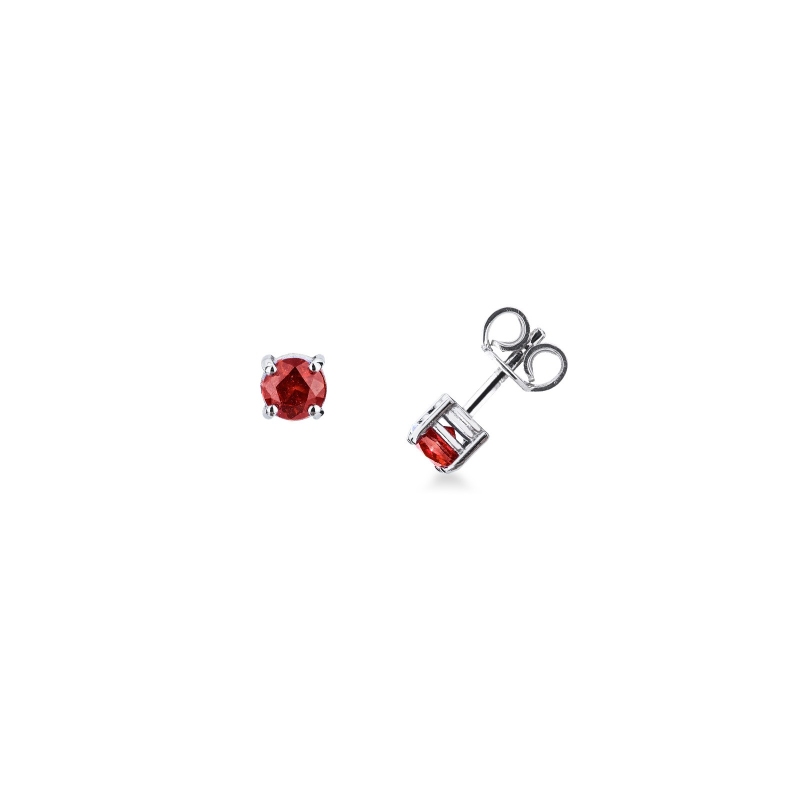 Boucles d'oreilles en or blanc 18 carats rubis