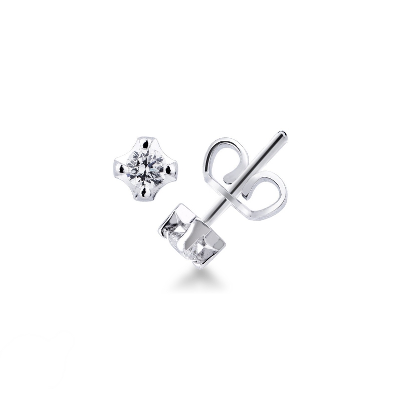 Boucles d'oreilles en or blanc 18k avec diamants 0.24 ct
