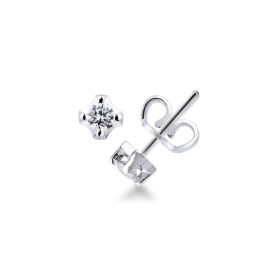 Boucles d'oreilles en or blanc 18k avec diamants 0.24 ct