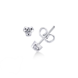 Boucles d'oreilles diamants 0.08k  en or blanc