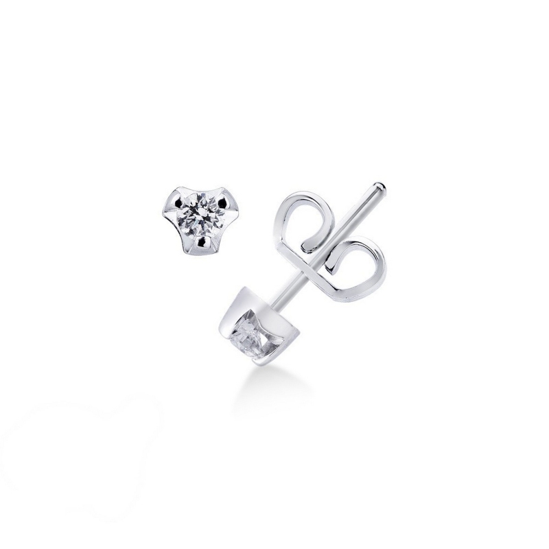 Boucles d'oreilles diamants 0.08k  en or blanc