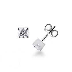 Clous d'oreilles puce brillant 0.80 ct or blanc 750
