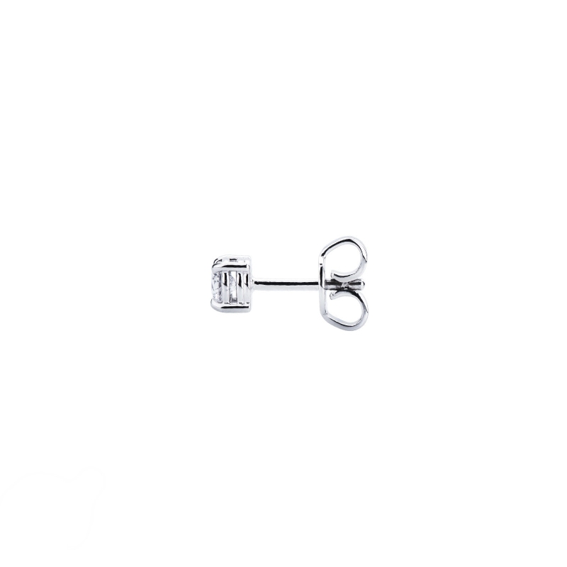 Mono boucle d'oreilleen or blanc 18k avec un diamant 0.15 CT