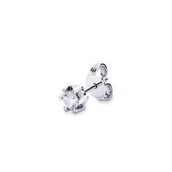 Mono boucle d'oreille en or blanc 18 carats avec un diamant