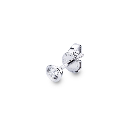Mono boucle d oreille mono avec diamant et or blanc 18k