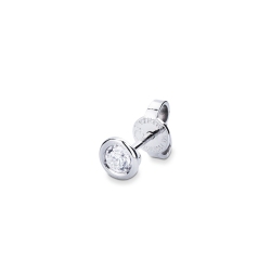 Boucle d'oreille homme mono en or blanc 18k avec diamant