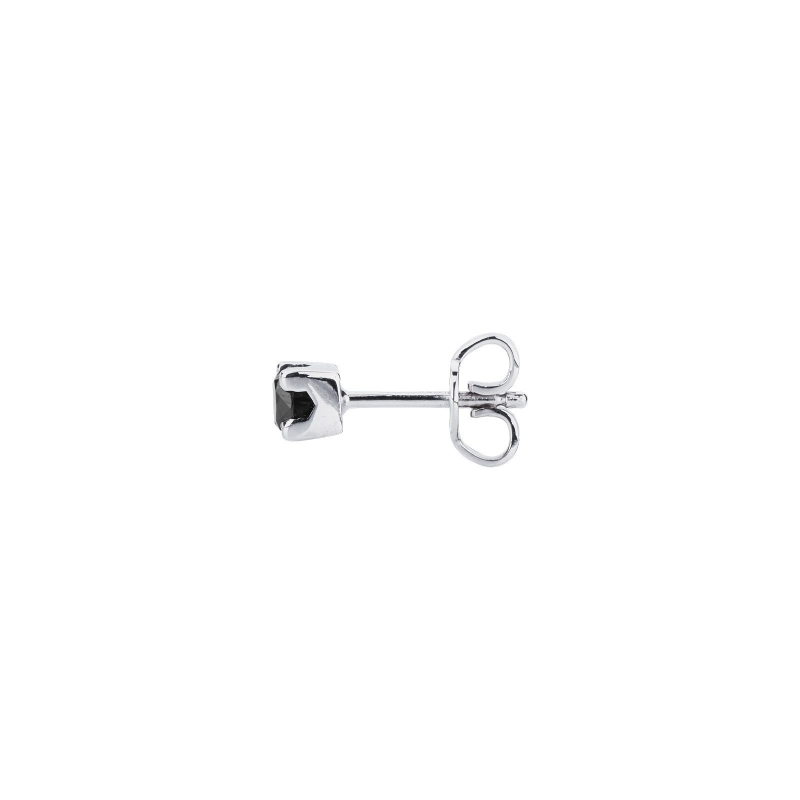 Boucle d'oreille diamant noir individuelle or blanc 750