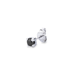 Boucle d'oreille diamant noir individuelle or blanc 750