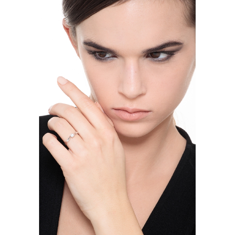 Solitaire diamant 0.20 ct en or blanc 750