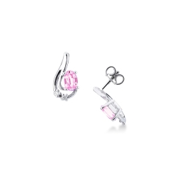 Boucles d'oreilles en or 18k avec saphirs roses