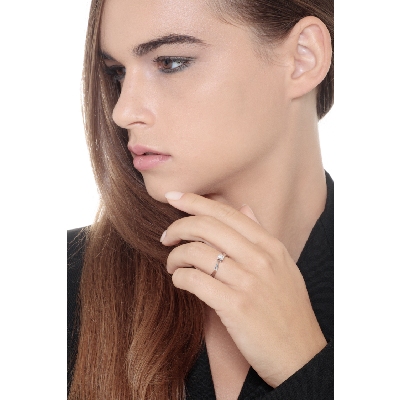 Bague de fiançailles diamant 0.30 ct or blanc 18k