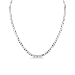 Collier tennis en or blanc 18k avec diamants