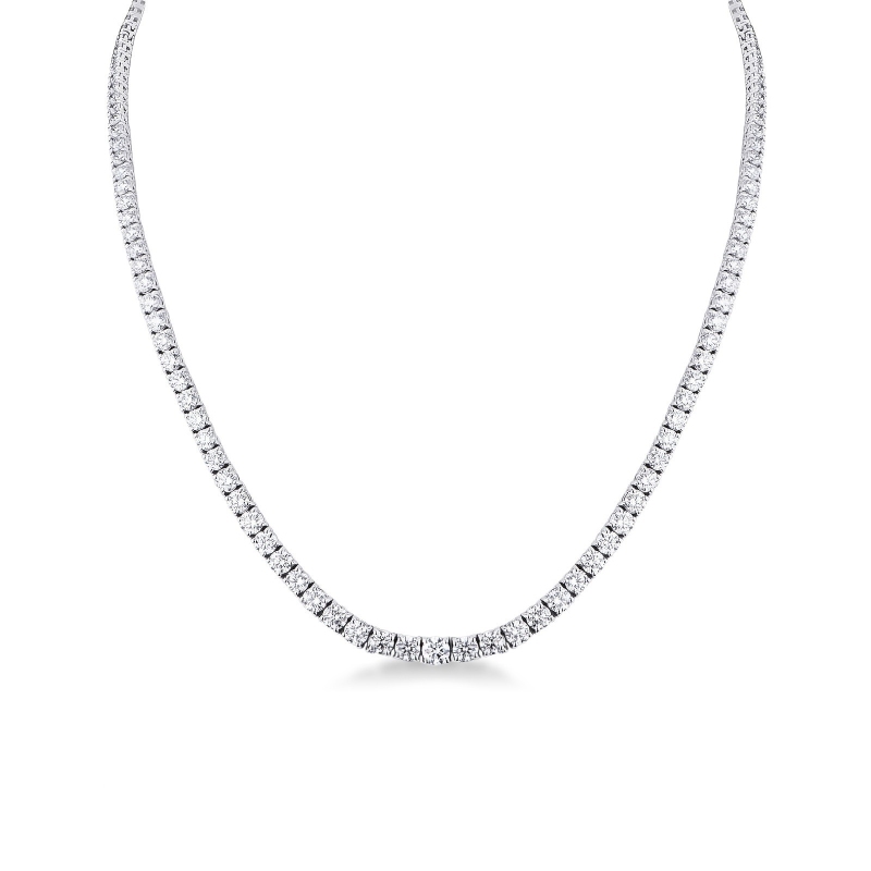 Collier tennis en or blanc 18k avec diamants