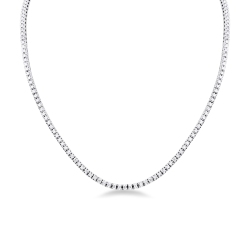 Collier ras-du-cou tennis en or blanc 18k avec diamants