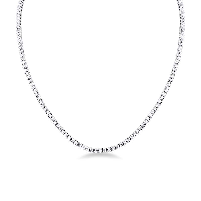Collier ras-du-cou tennis en or blanc 18k avec diamants