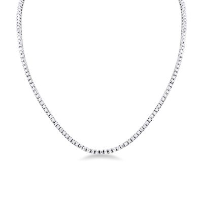 Collier ras-du-cou tennis en or blanc 18k avec diamants