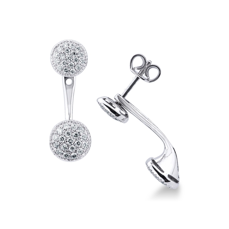 Boucles d’oreilles pavées diamants or 750