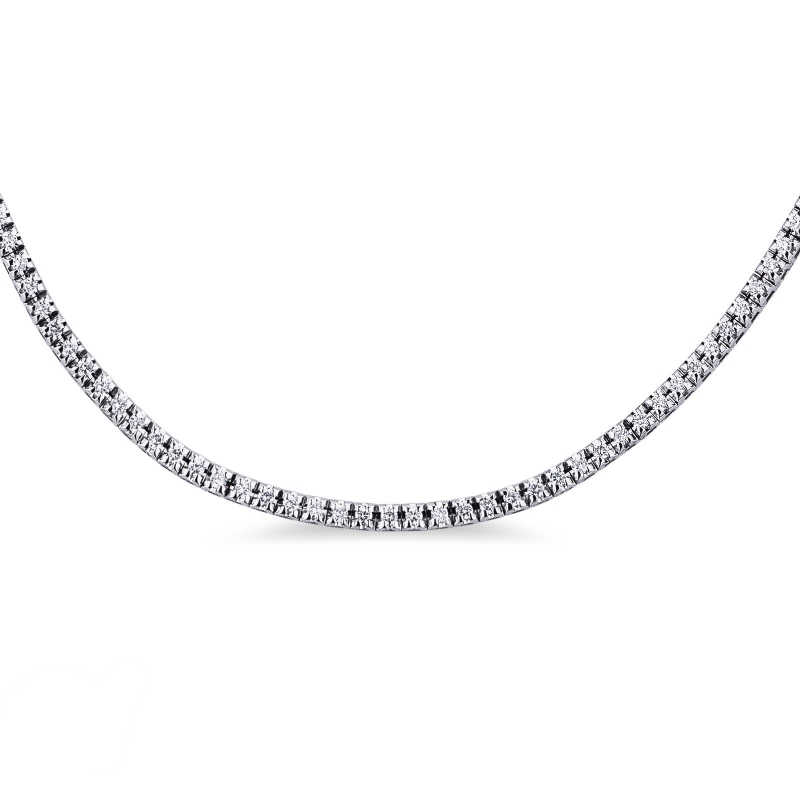 Collier tennis en or blanc 18 carats avec diamants taille brillant