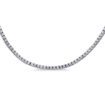 Collier tennis en or blanc 18 carats avec diamants taille brillant