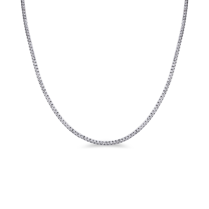 Collier tennis en or blanc 18 carats avec diamants taille brillant