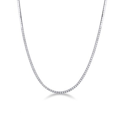Collier tennis en or blanc 18k avec diamants ct 0,02