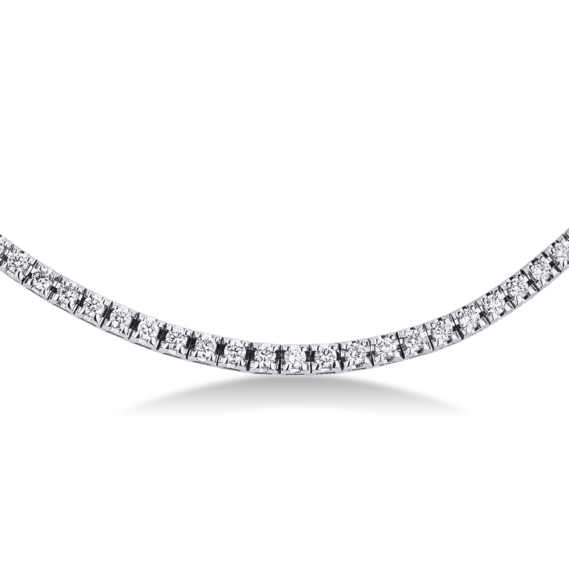 Collier rivière en or blanc 18k avec diamants blancs