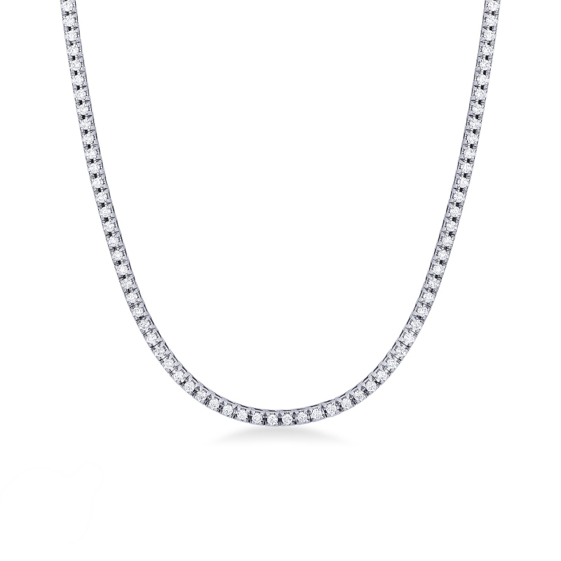 Collier rivière en or blanc 18k avec diamants blancs