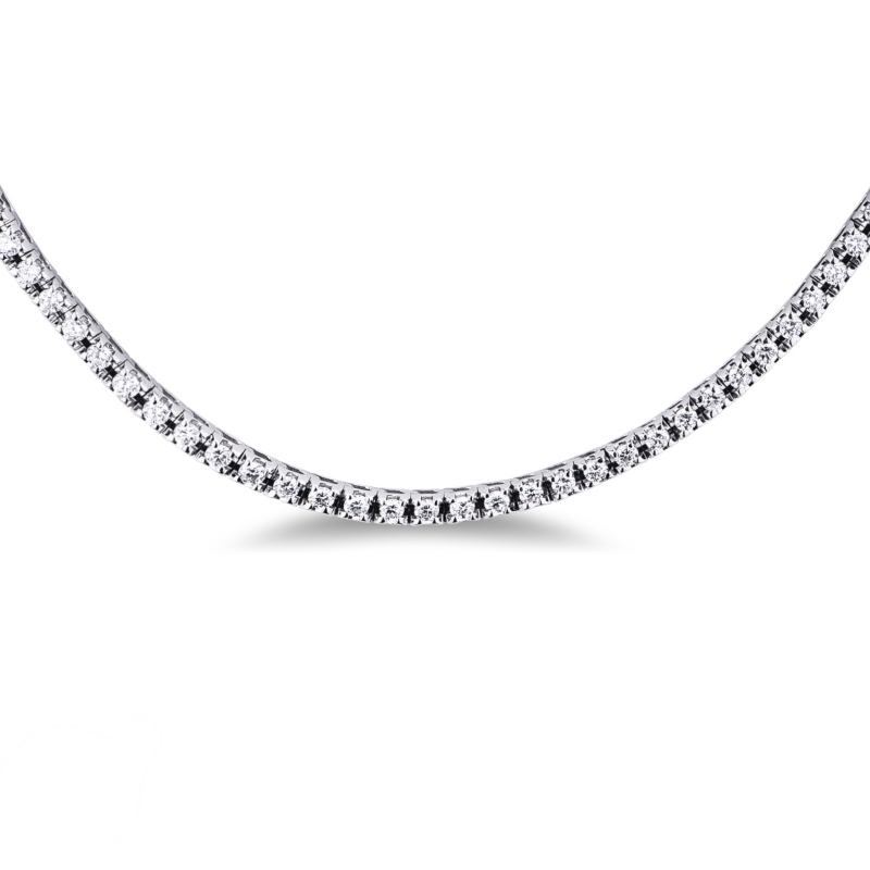 Collier tennis diamants 2.40 carats en or blanc 18k