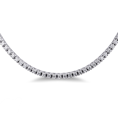 Rivière de diamants collier or blanc 18k
