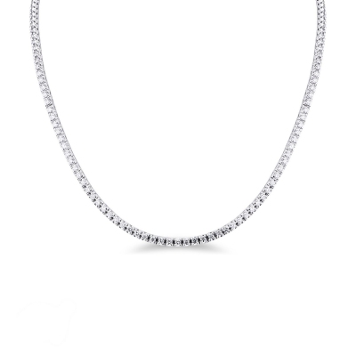 Rivière de diamants collier or blanc 18k