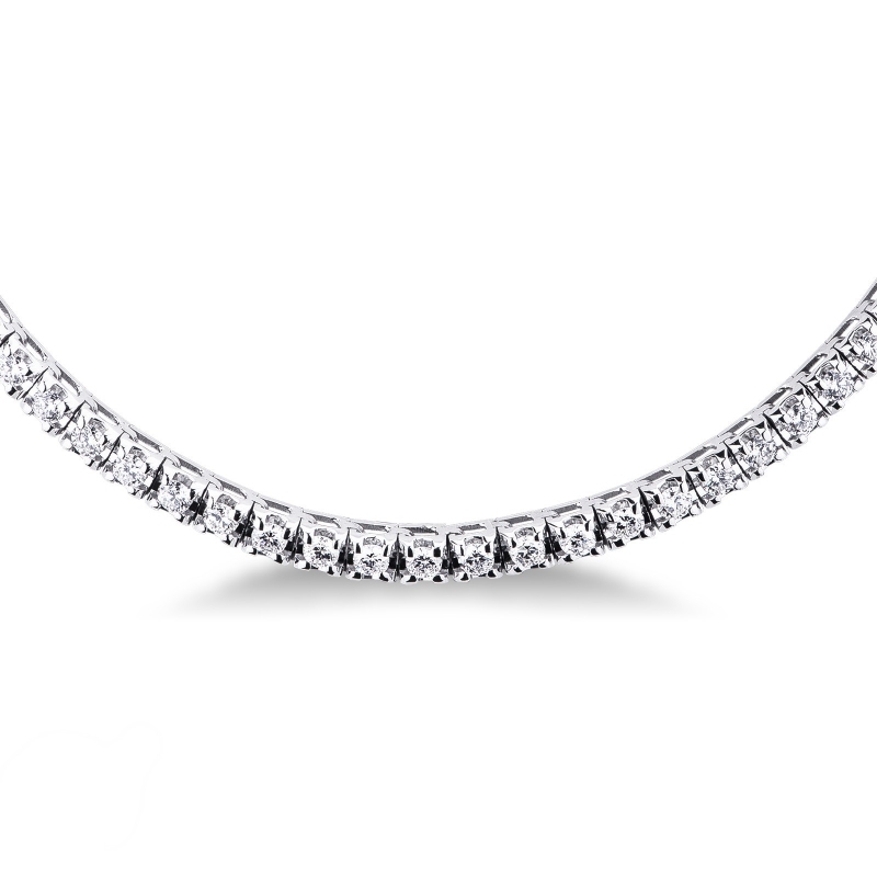 Rivière de diamants collier or blanc 750