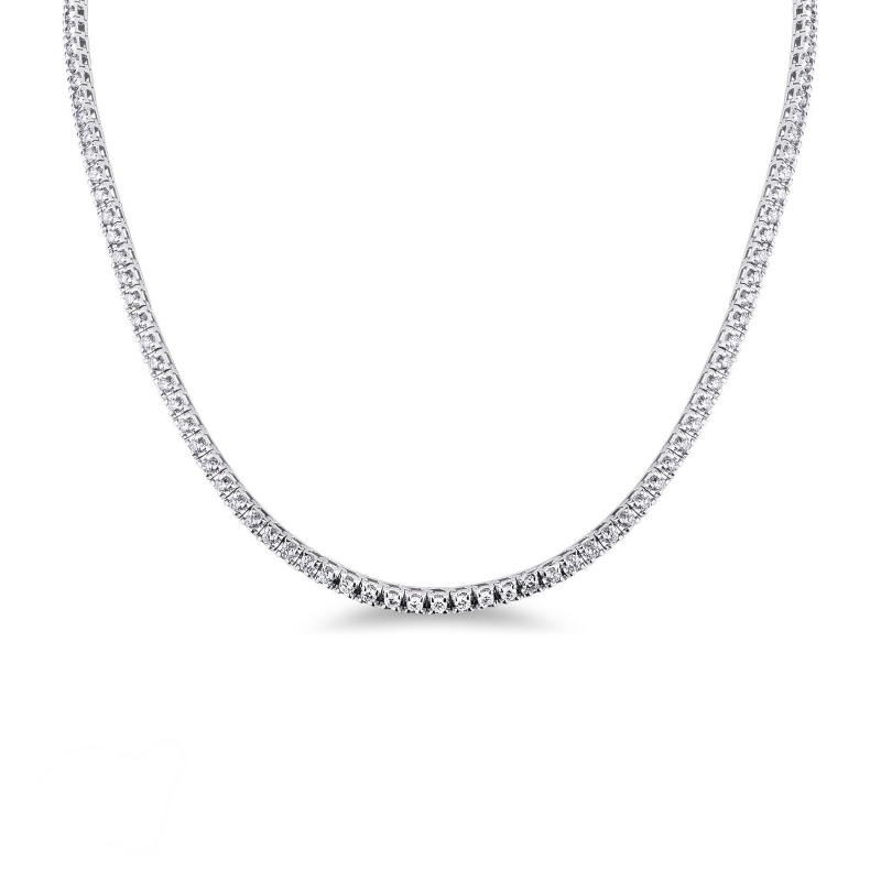 Rivière de diamants collier or blanc 750