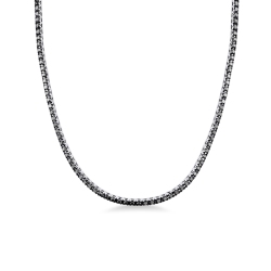Collier tennis pyramide en or blanc 18 carats avec diamants noirs 