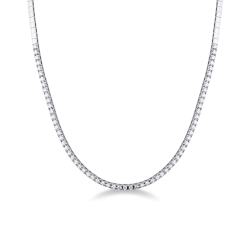 Collier tennis en or blanc 750 avec diamants