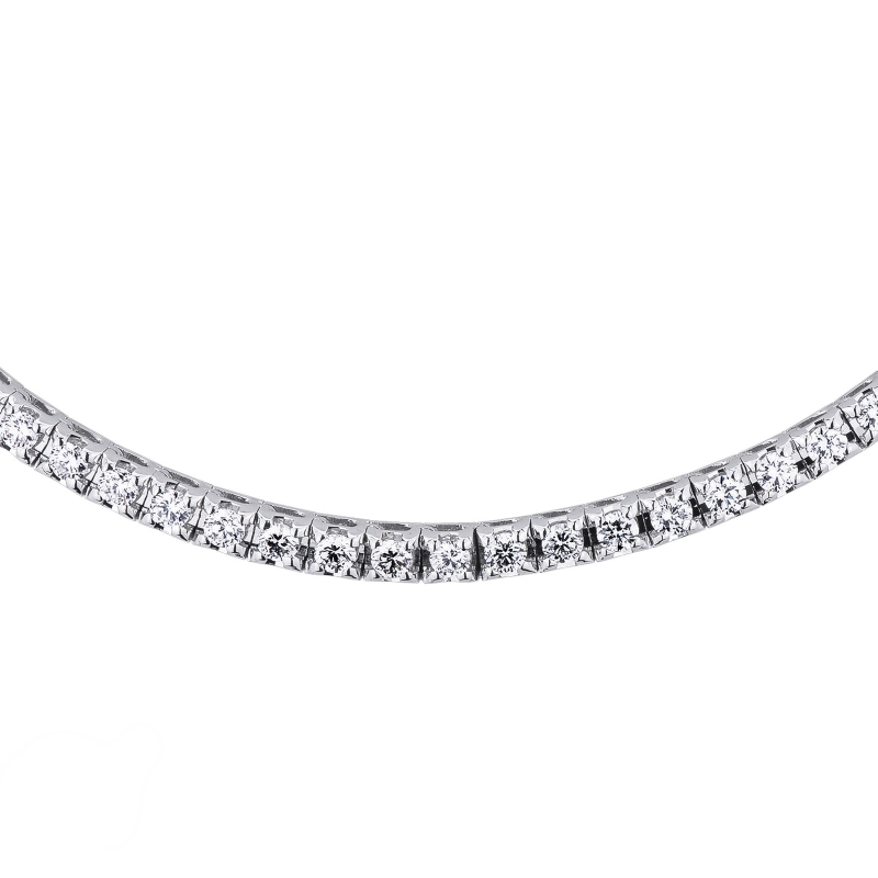 Collier rivière en or blanc 18k avec diamants