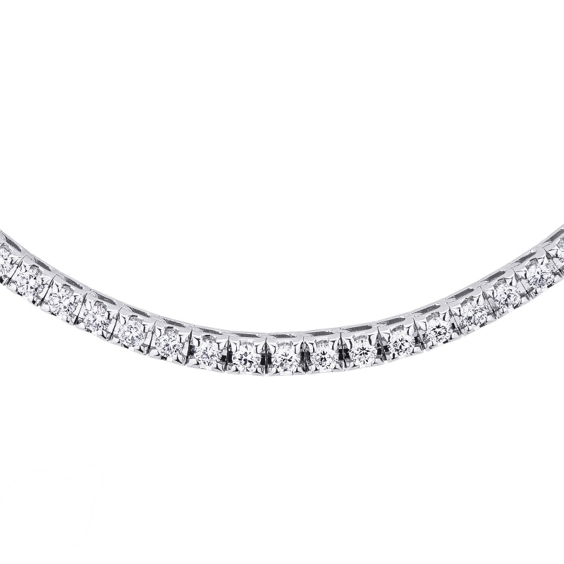 Collier rivière en or blanc 750 avec diamants