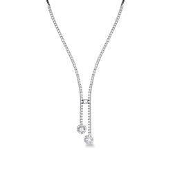 Collier en or blanc 18K tennis pyramide