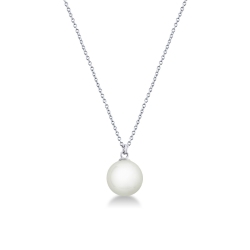 Collier en or blanc 18k avec perle naturelle
